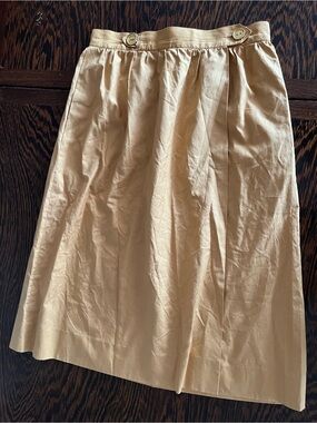 Celine Cream A-Line Button Waist Skirt